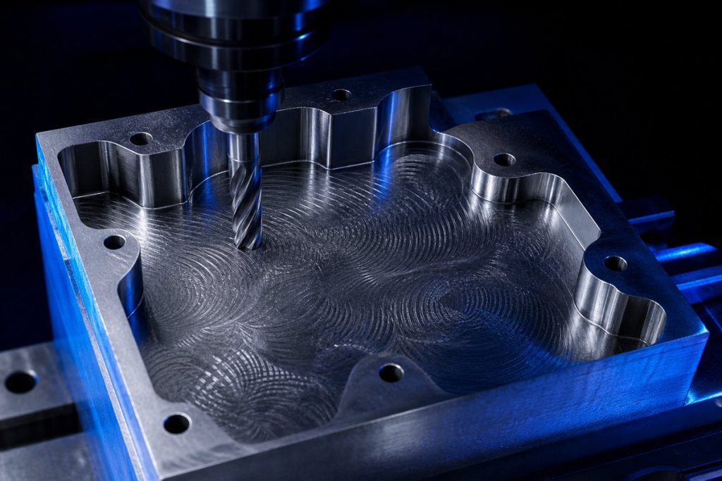 Pocket roughed with a trochoidal toolpath